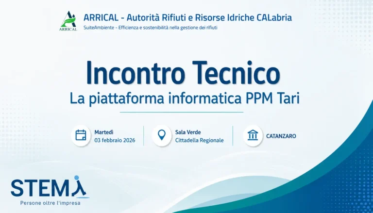 ARRICAL e STEMi Srl: Presentata a Catanzaro la Piattaforma PPM Tari per i Comuni Calabresi