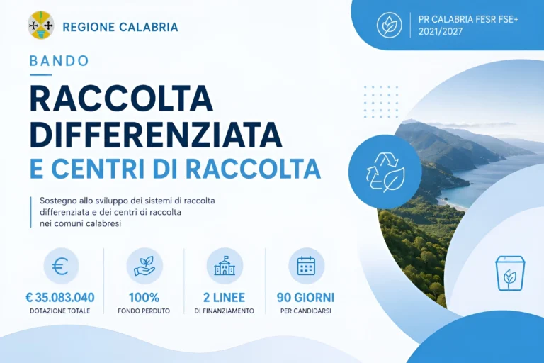 Bando Raccolta Differenziata 2026: Guida e Simulatore Punteggio per i Comuni della Calabria